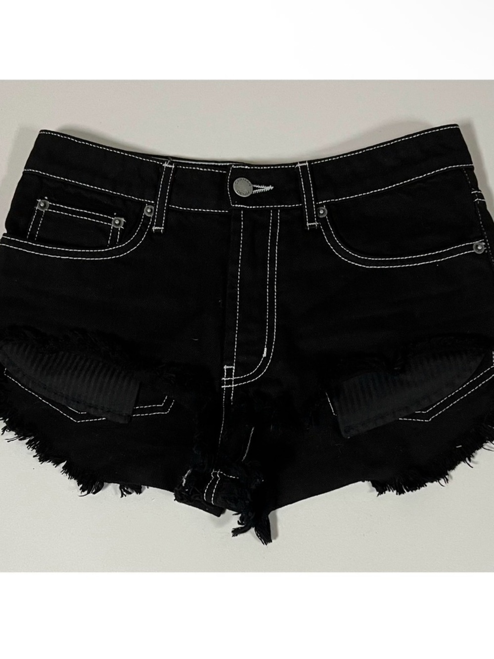 Carmar Black Jean Denim Cut-Off Shorts Bottoms Size 24 🕷️ #shorts #casual #denim